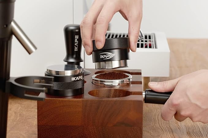 IKAPE Coffee Products, 49mm Coffee Distributor, Gravity Adaptive Espresso Distributor Fits All 49mm Espresso Portafilter(Black)