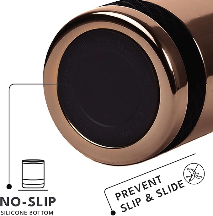 Elemental Recess Lowball Tumbler, 10oz Triple Wall Stainless Steel Cup with Non-Shattered Tritan Lid, Insulated Whiskey Glass, Insulated Coffee Tumbler Mug for Hot & Cold Drinks - Copper