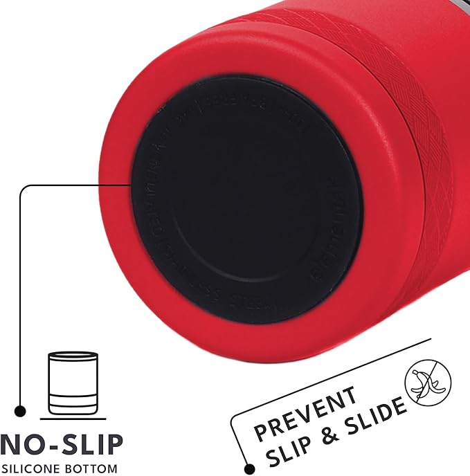 Elemental Recess Lowball Tumbler, 10oz Triple Wall Stainless Steel Cup with Non-Shattered Tritan Lid, Insulated Whiskey Glass, Insulated Coffee Tumbler Mug for Hot & Cold Drinks - Red