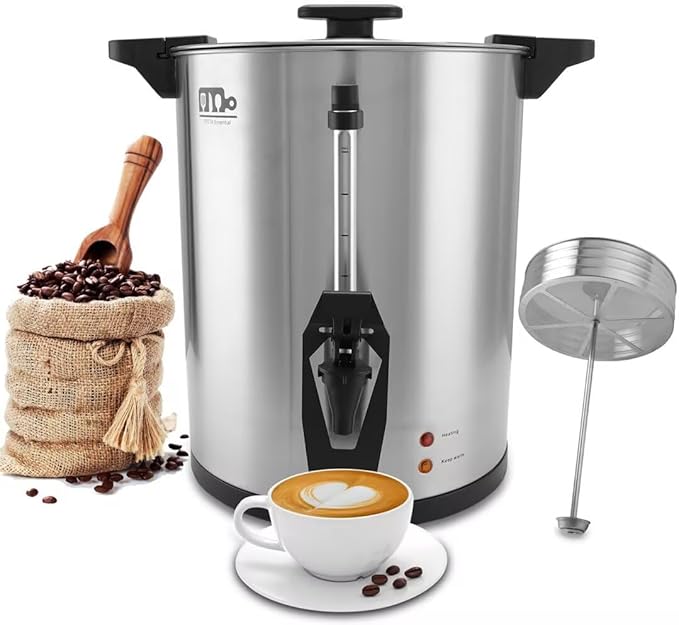 95 Cup 16L/4.23Gallon Commercial Coffee Urn, Festa Essential 1500W Large Percolate Coffee Maker, Hot Beverage dispenser With Double Dripless Faucet,Quick-Brewing Hot Water Urn for Catering,Home,Events