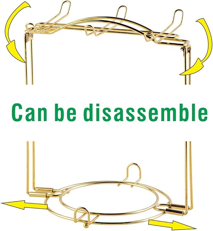 YOLIFE Tea Cup Hoder, Gold Metal Coffee Cup Rack, Cup and Saucer Display Stand, Coffee Cup Holder for Countertop, Coffee Station Organizer for Home or Bar Decor