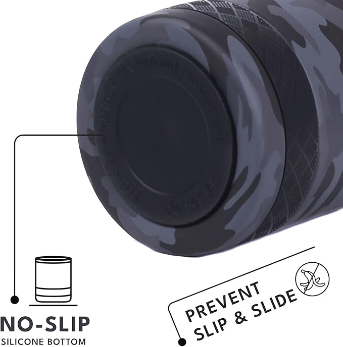 Elemental Recess Lowball Tumbler, 10oz Triple Wall Stainless Steel Cup with Non-Shattered Tritan Lid, Insulated Whiskey Glass, Insulated Coffee Tumbler Mug for Hot & Cold Drinks - Black Camo