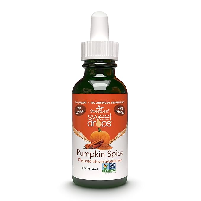 SweetLeaf Sweet Drops - Flavored Stevia Liquid Sweetener, Organic Stevia Extract, Zero Calories, Gluten Free, Keto Friendly, Non GMO, Natural Flavor - Pumpkin Spice, 2 Fl Oz (Pack of 1)