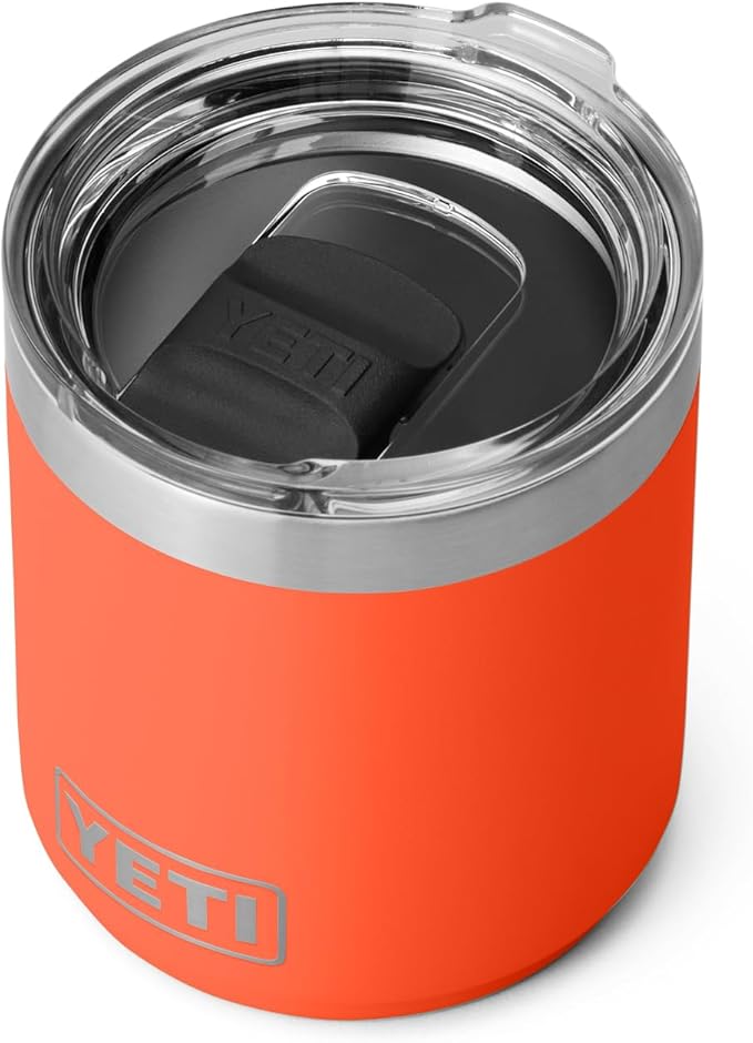 YETI Rambler 10 oz Stackable Lowball 2.0, Vacuum Insulated, Stainless Steel with MagSlider Lid, Papaya