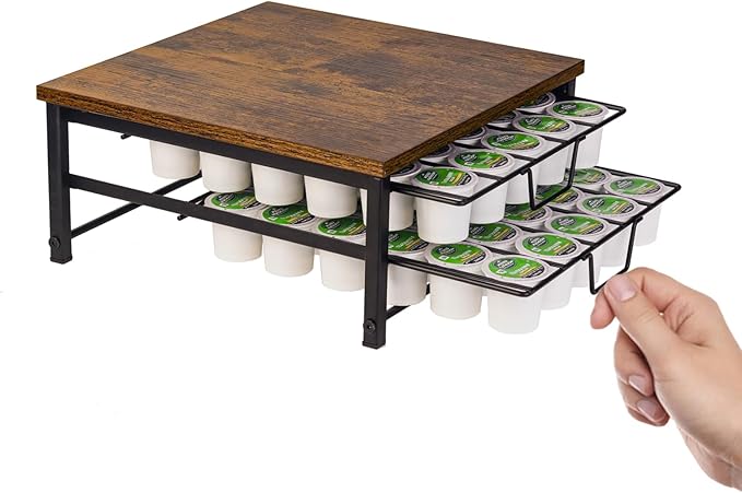 2 Tier Coffee Pod Drawer,60 Capacity Coffee Capsule Storage Organizer Holder For K Cups,Home Kitchen Counter Organizer