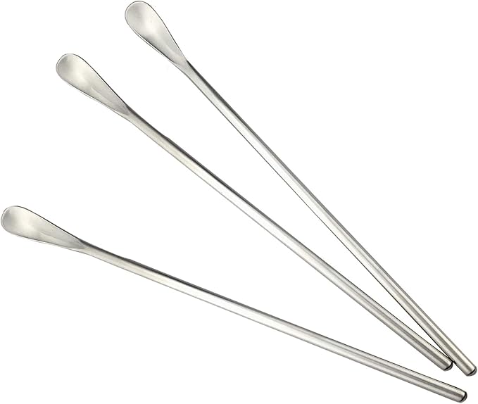 JASHII Silver Matte Long Handle Spoon Cocktail Mixing Stirring Spoons Iced Tea Coffee Spoons with 8.6 inch Long Handle Brushed SUS304 Stainless Steel, 3-Piece