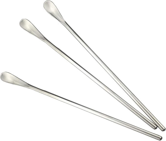 JASHII Silver Matte Long Handle Spoon Cocktail Mixing Stirring Spoons Iced Tea Coffee Spoons with 8.6 inch Long Handle Brushed SUS304 Stainless Steel, 3-Piece