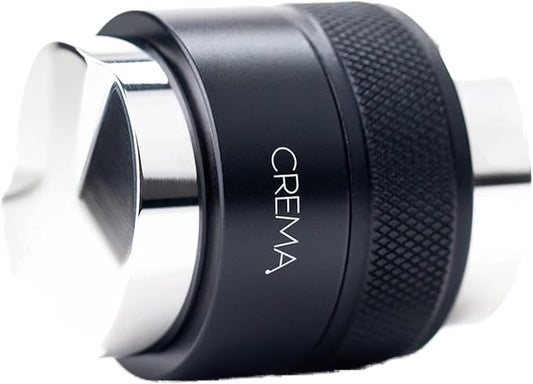 CREMA Coffee Products 39.25mm Hand Tamper & Coffee Distributor V2 | Compatible with Breville Portafilters | Double-Sided, Adjustable Depth Tool | Made with Durable 304 Stainless Steel | Black
