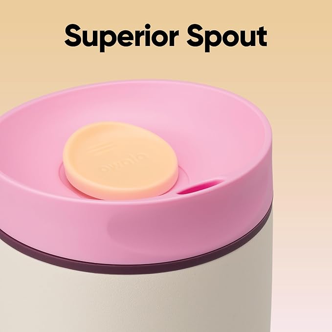 Owala SmoothSip Slider Insulated Stainless Steel Coffee Tumbler, Reusable Iced Coffee Cup, Hot Coffee Travel Mug, BPA Free 20 oz, In Bloom