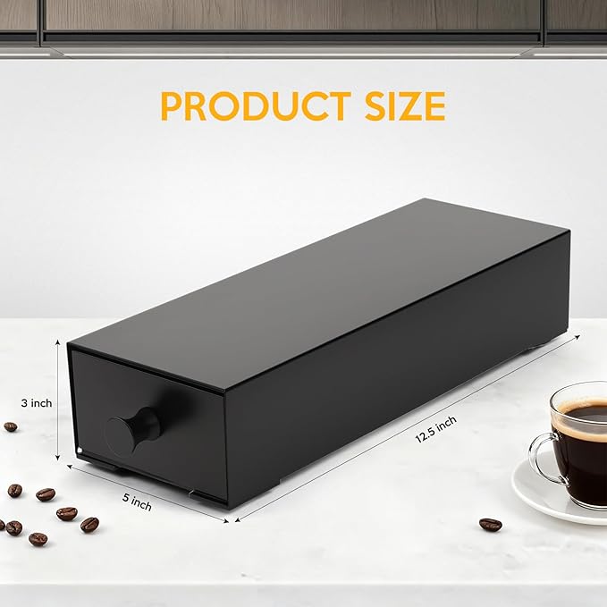K Cup Coffee Pod Holder Drawer,Single Serve Coffee Pods Drawer K Cup Organization Storage Drawer Pod Organizer Countertop Organizer Holds up to 12 Pods