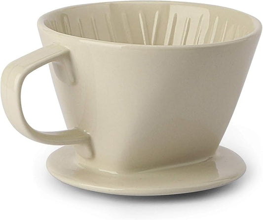 Yeeco White Coffee Dripper, Ceramic Filter Size 02, Manual Pour Over Dripper for Home, Office & Cafe