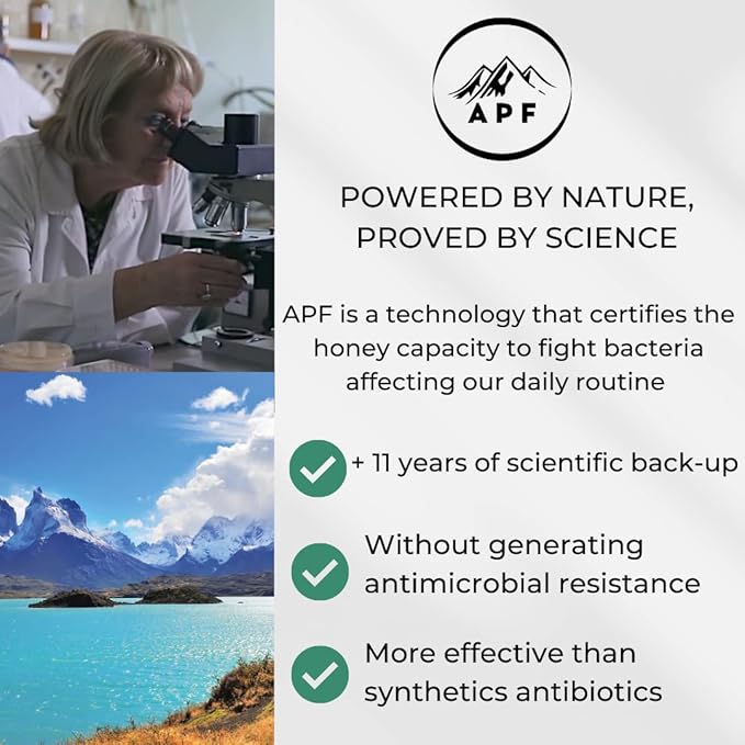 Ulmo Rainforest honey APF 200+ by Terra Andes Plus. Raw natural organic honey. Highest bioactive grade. Made in Chilean Patagonia. 100% pure. NON Gmo. Awarded worldwide. (8.8 oz)