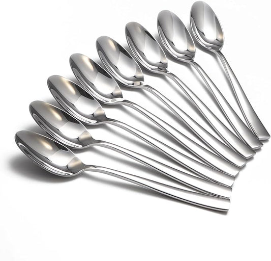 8-Piece Spoons Set, 7 Inch Stainless Steel Teaspoon, Tablespoon, Silverware Spoons for Home,Kitchen or Restaurant, Dishwasher Safe