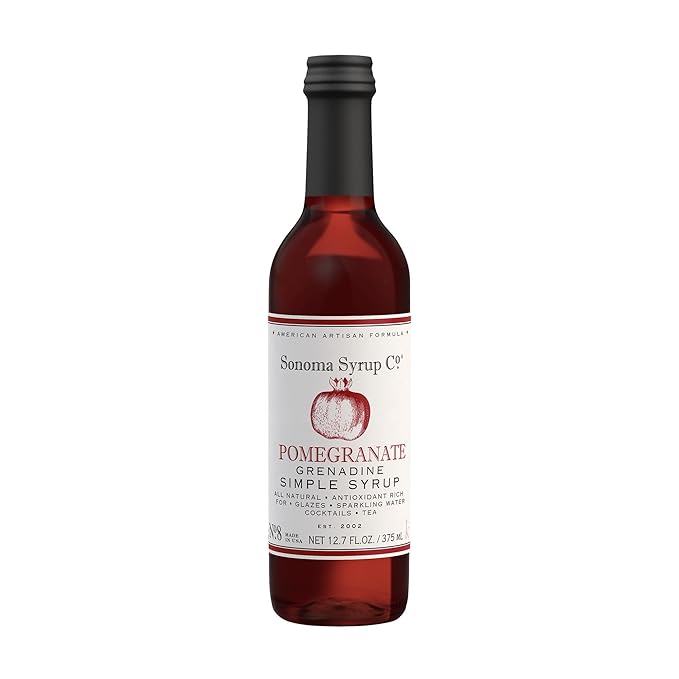 Sonoma Syrup Co Pomegranate Grenadine Simple Syrup, 12.7 oz for Cocktails, Tea, and Baking