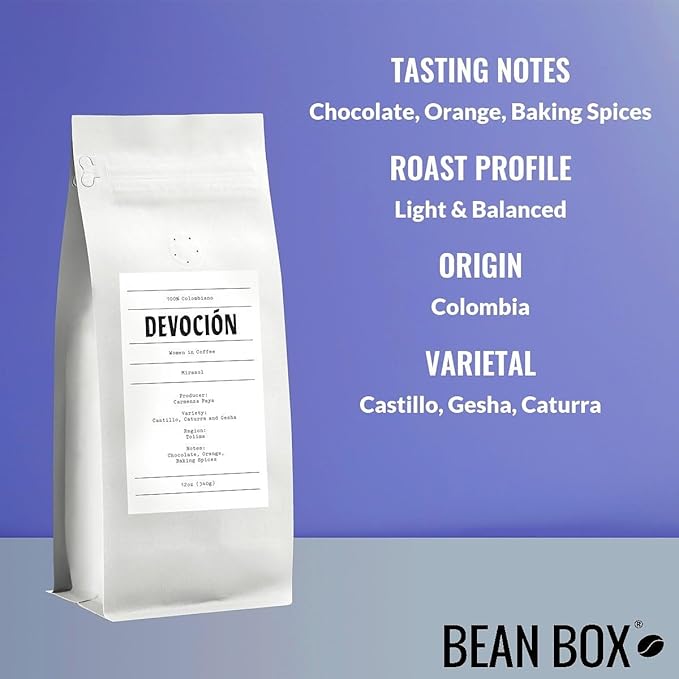 Mirasol - Women in Coffee - Roasted by Devocion - Whole Bean Coffee - 12 Ounce Bag