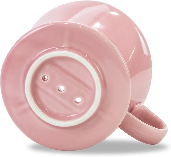 Pour Over Ceramic - Coffee Dripper Ceramic Coffee Maker with 3 Holes Flat Bottom, Porcelain Slow Filter Cone for Travel, Camping, Office, Home, Coffee Maker Brew