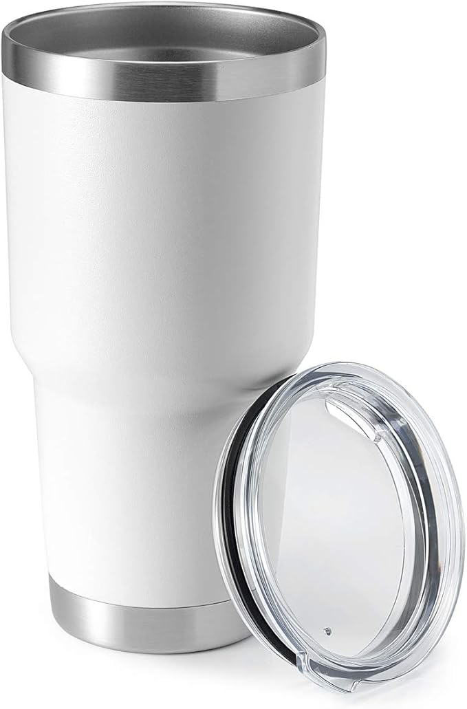 HASLE OUTFITTERS 30oz Stainless Steel Tumbler, Double Wall Vacuum Insulated Travel Mug Tumbler, Durable Insulated Coffee Mug, Gift Box Set (White, 1)