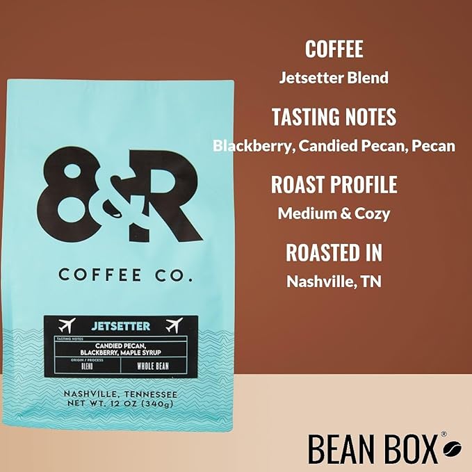 Bean Box Nashville Coffee Sampler, 2-Pack - Roasted by 8th & Roast Co., Gourmet Arabica Coffee, Variety Pack - Whole Bean