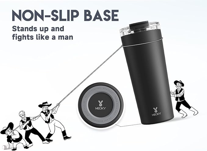 Meoky 24 oz Travel Coffee Mug with Leak-proof Lid, Stainless Steel Insulated Coffee Tumbler, Keeps Hot for 8 Hours or Cold for 24 Hours, Fits in Car Cup Holder (Night)