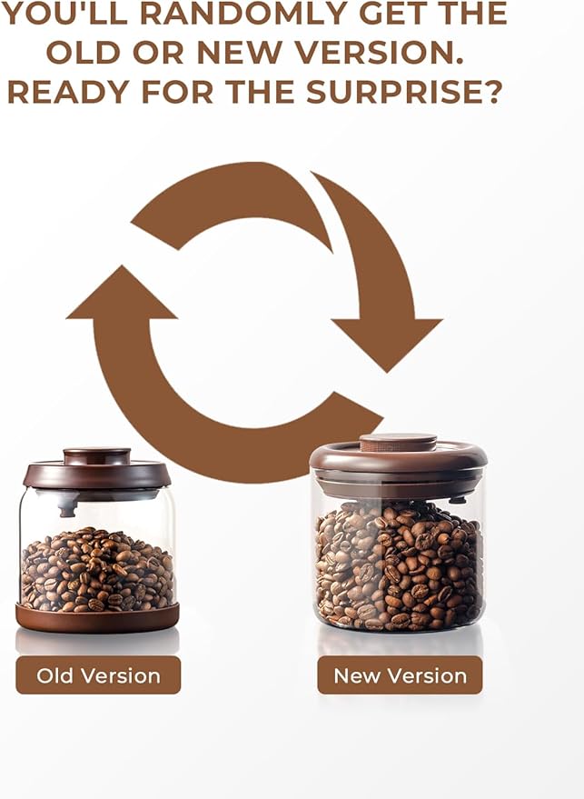 Borosilicate Glass Coffee Jar 600 ml – Pop Top Airtight Coffee Canister with CO2-Release Valve, 7 oz Coffee Container for Ground Coffee