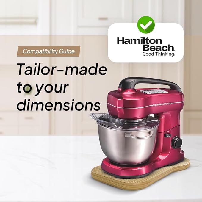 Ibyx Elegant Sliding Tray - Compatible with 4 Qt Hamilton Beach Stand Mixers and Other Heavy Appliances (Natural)