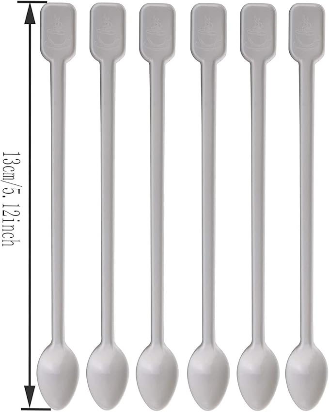 Coffee Spoon 500 PCS Disposable Tiny Coffee Tea Spoon White Plastic Stir Cocktail Sticks Mini Tea Stirrer