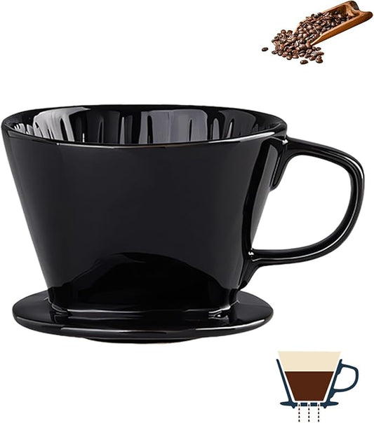 Pour Over Coffee Maker, Single Cup Coffee Dripper, Manual Porcelain Slow Brewing Accessories for Travel, Camping, Office, Home, Cafe, Coffee Gifts