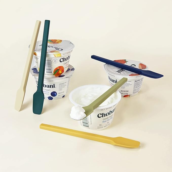 Carrotez Small Silicone Spoon, Mini Spatula, Small Spatulas for Kitchen Use, Spoonula, Perfect for Eating, Stirring, Spreading, 7.3", 1 pc - Ivory