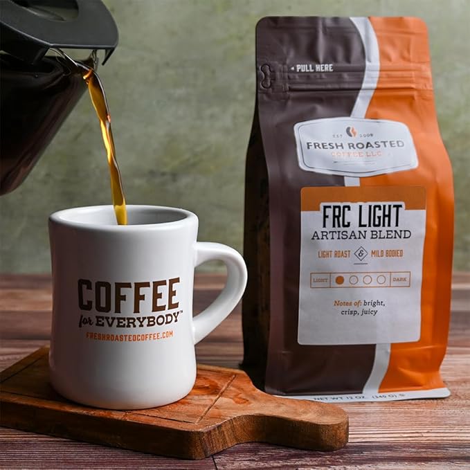 Fresh Roasted Coffee, FRC Light Roast Blend, 12 oz, Kosher, Ground