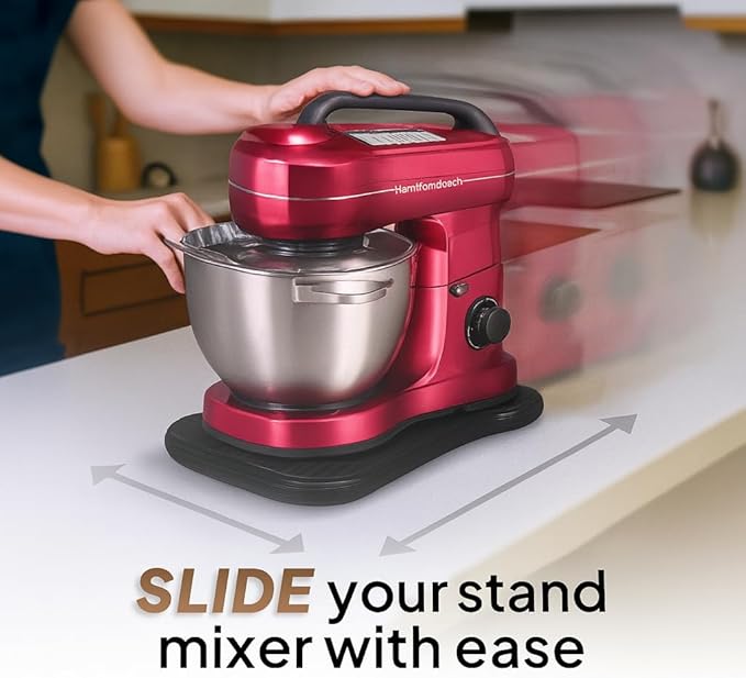 Ibyx Elegant Sliding Tray - Compatible with 4 Qt Hamilton Beach Stand Mixers and Other Heavy Appliances (Black)