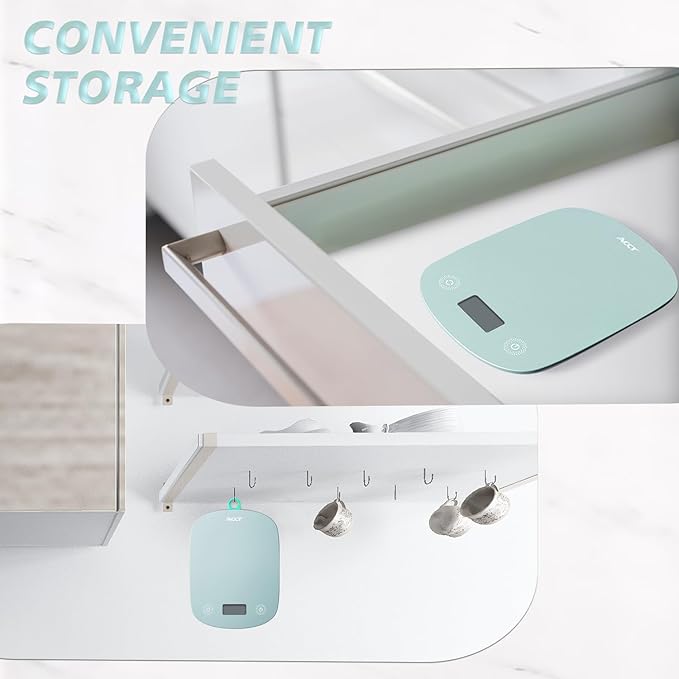 Digital Food Scale 11lb/0.1oz, Digital Kitchen Scale Weight in Grams & Oz, Cook Scale for Baking and Meal Prep, 6 Units with Tare Function, LCD Display (Green)