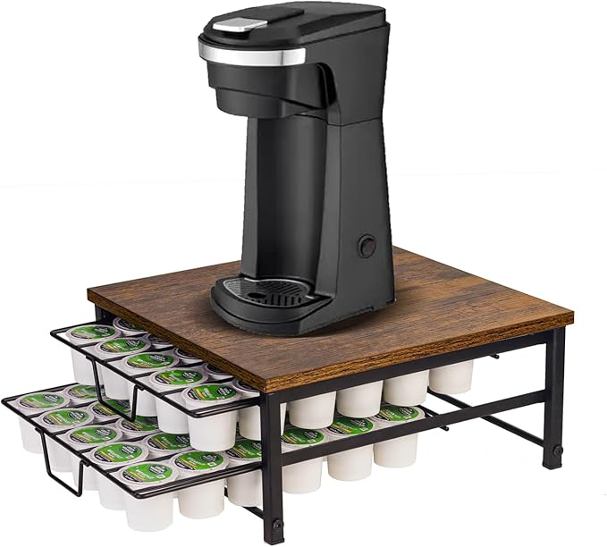 2 Tier Coffee Pod Drawer,60 Capacity Coffee Capsule Storage Organizer Holder For K Cups,Home Kitchen Counter Organizer