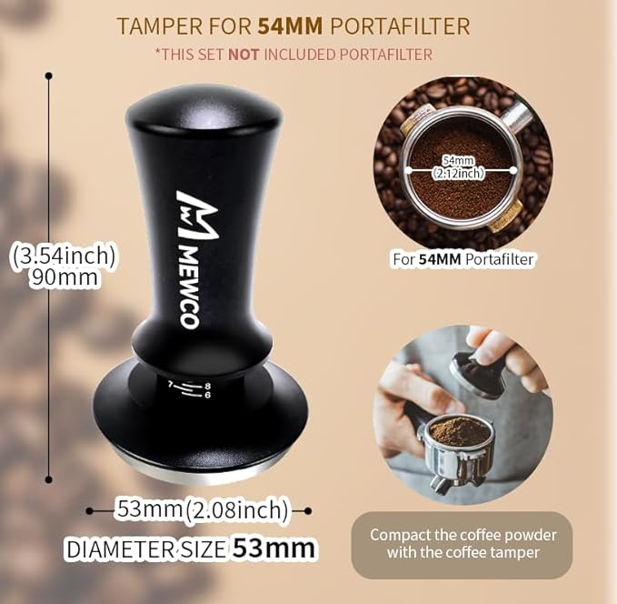 7 Pack Espresso Tamper Station&Coffee Distributor Tamper&Espresso WDT Stirrer&Coffee Tamping&Brush&Coffee Dosing Funnel&Espresso Puck Screen, Espresso Accessories for Bar Home Office (54 mm)