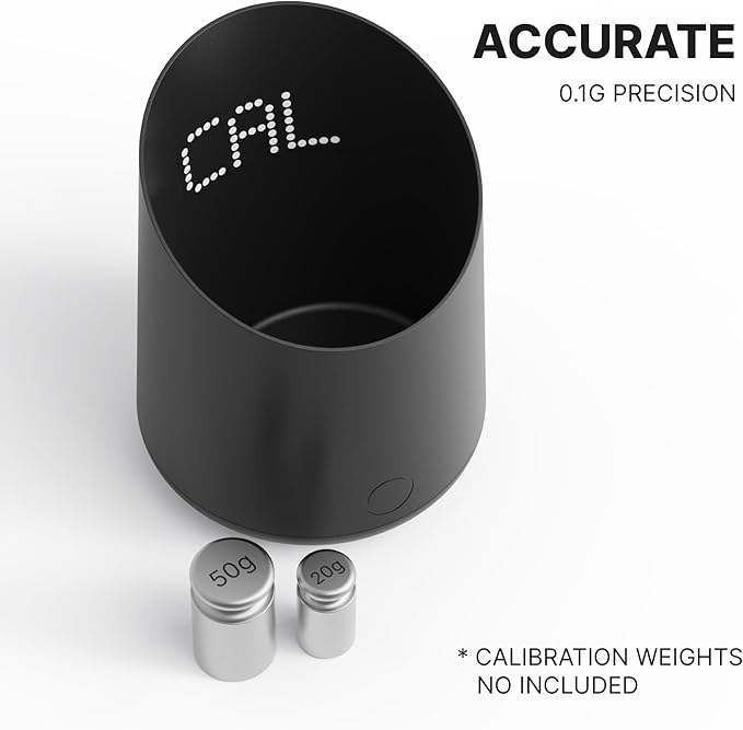 Subminimal Subscale Digital Dosing Cup with LED Display – Sleek & Precise Coffee Bean Weight Scale - Dosing & Brewing Coffee Accessories, Perfectly Measures Coffee Grounds for Coffee Espresso - Black