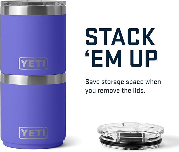 YETI Rambler 10 oz Stackable Lowball 2.0, Vacuum Insulated, Stainless Steel with MagSlider Lid, Ultramarine Violet