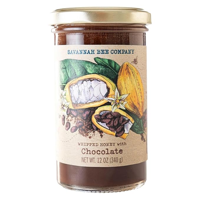 Savannah Bee Company Whipped Honey - All Natural Spreadable Honey (12 Ounce (Pack of 1), Chocolate)