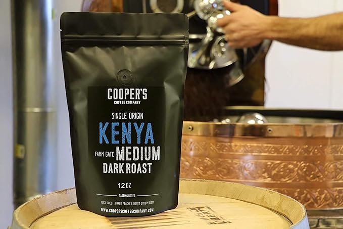 Kenya AA Medium-Dark Roast Coffee Beans, Single Origin Ground Coffee, Gourmet Coffee - 5lb Bag