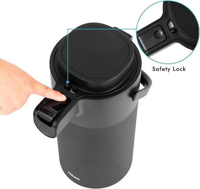 Tiken Airpot Coffee Dispenser with Pump - Coffee Carafes for Keeping Hot - Beverage Dispenser - 135oz/4L Thermal Coffee Carafe for Hot Liquids - Stainless Steel Insulated Coffee Thermos Carafe