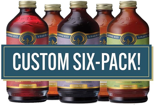 Portland Syrups - CHOOSE YOUR FLAVORS - Premium Concentrates for Cocktails, Mocktails, Soda, Tea, Coffee, Baking & More - Organic Ingredients & 40% Less Sugar - Box of 6 (12oz Bottles)