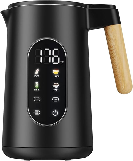 Electric Kettle with Precise Temperature Control, 1500W Fast Boil, 304 Stainless Steel 1.7L/1.8Qt BPA-Free | 4 Presets for Baby Milk, Coffee, Tea | 2H Keep Warm, Cool Touch Exterior