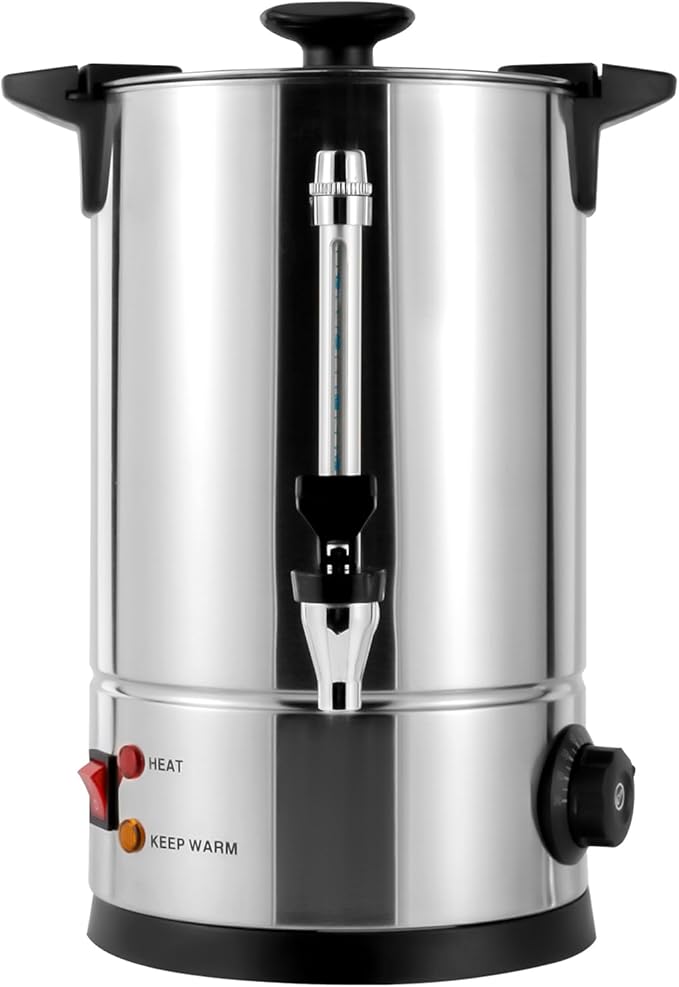 Commercial Coffee Maker,Stainless Steel Coffee Urn with Temperature Control, Coffee Maker Hot Water Urn for Catering (8L Black)