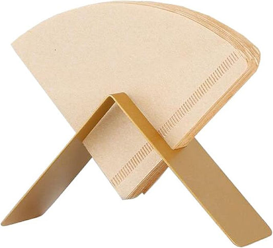 MIAO JIN Coffee Filter Paper Holder,Stainless Steel Coffee Paper Storage Container Dispenser Rack Coffee Filter Stand (Gold)