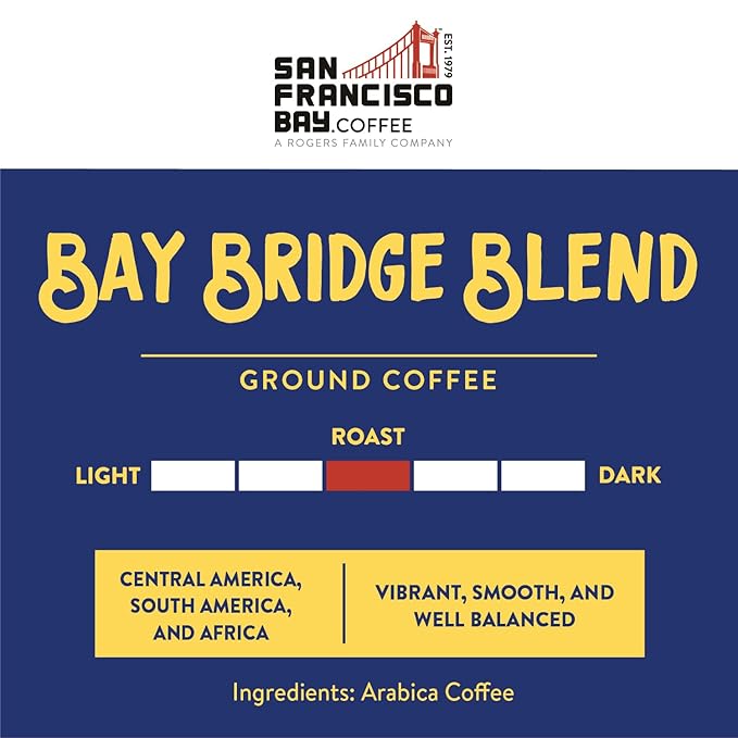 San Francisco Bay Ground Coffee – Bay Bridge Blend (28oz Bag), Medium Roast