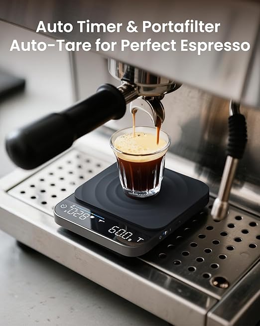 RENPHO Coffee Scale with Timer, Rechargeable Espresso Scale, 0.1g High Precision Pour-Over Coffee Scale, 3kg