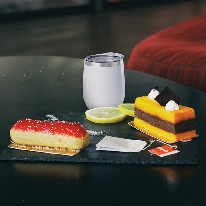 MEWAY 12oz Wine Tumbler 16 Pack Bulk Gifts for Women,Double Wall Vacuum Stainless Steel Travel Mug with Lid,Insulated Stemless Wine Cup Glass for Coffee,Cocktails,Drinks(Sliver,Set of 16)