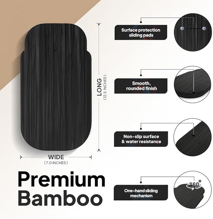 Ibyx Elegant Sliding Tray - Compatible with 3.2 Qt Kitchen In The Box Stand Mixers and Other Heavy Appliances (Black)