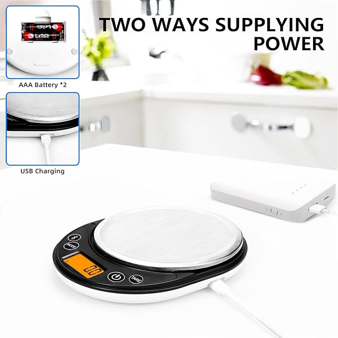 Smart Digital Food Scale Grams and Ounces, Kitchen Food Scale with Nutritional Calculator,Food Weight Scale for Weight Loss,Keto, Macro,Calorie,Cooking,Meal Prep 0.1g/3kg,6 Units,LCD Display