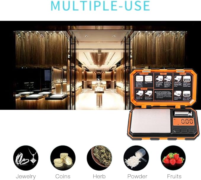 Fuzion Digital Pocket Scale, 500g x 0.01g Gram Scale, Mini Scale 6 Units Jewelry Scale with LCD Display, Tare Function for Food, Jewelry, Coin, Coffee