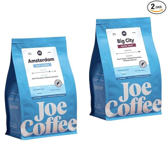 Bean Box New York Coffee Sampler, 2-Pack - Roasted by Joe Company, Gourmet Arabica Coffee, Variety Pack - Freshly Ground