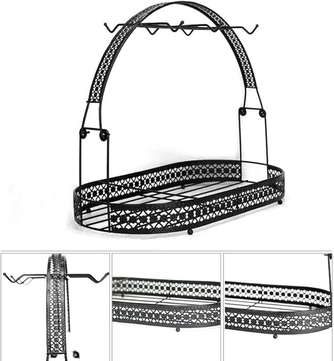 Coffee Cup Holder Stand - Wrought Iron Mug Rack and Dishes Organizer - Drainer Storage Drying Rack for Counter, Cabinet, Table, Kitchen, Restaurant, Office (Black B)